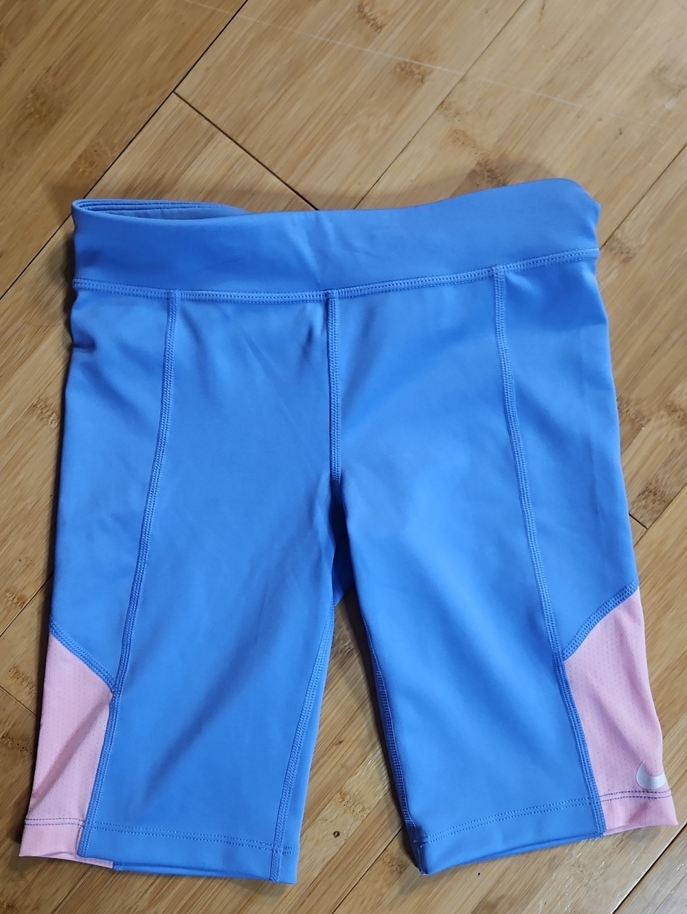 Nike Pink and Blue Colorblock Short Leggings